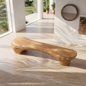 Modern Sculptural Bench Modern Curved Bench Sculptural Furniture With Curved Design For Living Room - Product Image 4