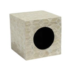 Handmade Wooden Tissue Box with Mother of Pearl Inlay for Home Decor - Product Image 3