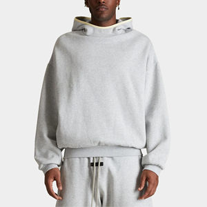 Ensemble jogging et sweat à capuche unisexe gris clair en polaire 100 % polyester brodé sur mesure, respirant et décontracté, coupe oversize, collection 2026 – Vente en gros - Product Image 1