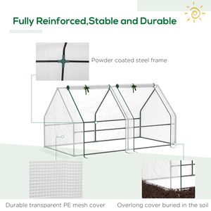 Serra Portatile Ecologica Bianca 1,8m x 0,9m x 0,9m con Grandi Porte a Cerniera e Copertura in PE Anti-UV - Product Image 5