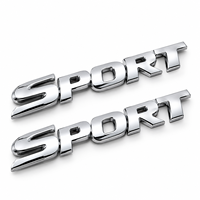 Emblème de voiture en plastique ABS chromé 3D Sport, directement de l'usine, pour aile latérale, coffre arrière, universel, en vrac