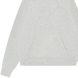 Sudadera con Capucha de Punto con Bordado de Cadena para Hombre, Sudadera Cómoda y Elegante con Bordado en Color Gris, Sudadera de Punto Premium - Product Image 3