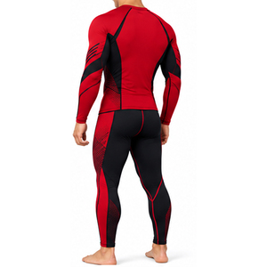 Ensemble de vêtements de sport pour homme, manches longues, compression, extensible, séchage rapide, pour la salle de sport, la course à pied, la remise en forme, l'entraînement athlétique - Product Image 3