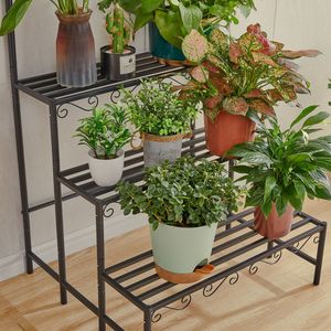 Étagère à fleurs multifonctionnelle à 3 niveaux pour l'intérieur et l'extérieur, étagères en forme d'échelle, support de présentation suspendu pour le salon, pour l'intérieur et l'extérieur - Product Image 3