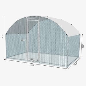 Grande Pollaio in Metallo 6,5 x 10 piedi con Copertura Impermeabile per Galline, Conigli, Gatti, Cani e Altri Animali da Fattoria - Product Image 2