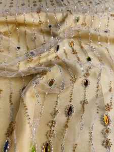 Soft Sheer <b>Polyester</b> Net Embroidery <b>Fabric</b> for Designer Bridal Dresses Couture Wear Bags Home Decor and Fashion Accessories - Product Image 3