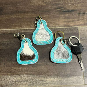 2025 tendance Unique élégant cuir de vachette porte-clés véritable fourrure de vachette cuir porte-clés élégant porte-clés véritable fourrure porte-clés - Product Image 3