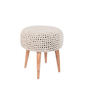 Handcrafted <b>Bamboo</b> Macram <b>Stool</b> Natural Bohemian Design Wholesale India - Product Image 3