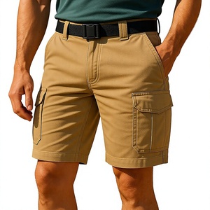 Pantalones Cortos Cargo a Cuadros Casuales de Talla Grande para Hombre, Diseño Personalizado, Transpirables, de Secado Rápido, Antiarrugas, Ecológicos, 100% Algodón Twill - Product Image 3