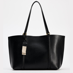 Brown Genuine Leather <b>Work</b> <b>Tote</b> <b>Bag</b> Solid Color Open Top Minimalist Style for Daily Use Leather <b>Work</b> <b>Tote</b> <b>Bag</b> - Product Image 4