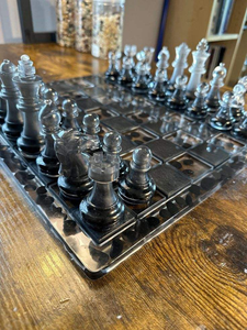 Jeu d'échecs antique en bois et résine pour tournois, enfants et adultes, artisanat en résine d'Inde - Product Image 5