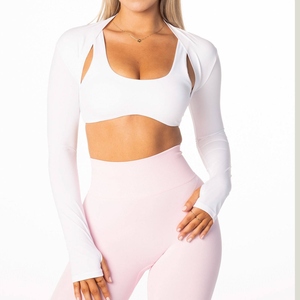 Top Corto Deportivo Personalizado con Logotipo para Mujer, Bolero de Manga Larga, Transpirable, para Yoga, Ejercicio, Fitness, Ropa Deportiva de Secado Rápido para Gimnasio - Product Image 4