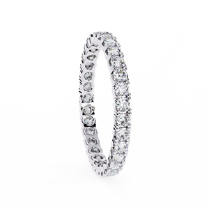 Bague Éternité Classique pour Femme en Or Massif 18 carats avec Moissanite Taille Ronde Brillante et Sertissage Pavé – Idéale pour Mariage - Product Image 3