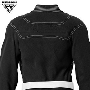 Kimono BJJ Unisexe en Polyester et Coton, Couleur Noire avec Ceintures Blanches, Tissu Doux de Qualité Supérieure, Nouvelle Arrivée pour les Arts Martiaux - Product Image 5