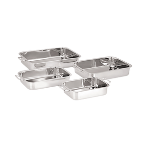 Food-Grade Stainless Steel Rectangular Roasting <b>Pan</b> <b>Set</b> with Heat-Resistant Handles (<b>Set</b> <b>of</b> 4) Eco-Friendly Mirror Polished - Product Image 1