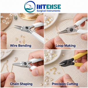 Juego de Pinzas de Joyería Profesionales de Cuatro Piezas, Herramientas de Corte y Moldeado de Precisión con Mangos Ergonómicos - Product Image 4