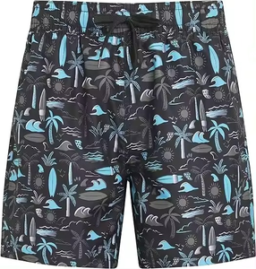 Shorts décontractés pour hommes, grande taille, personnalisables, en tricot élastique, respirants, style boxer, avec imprimé rayé transfrontalier, vente en gros - Product Image 4