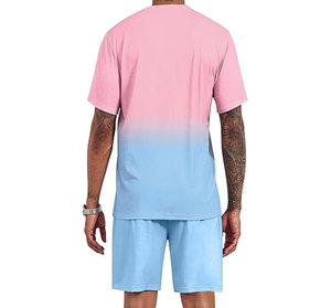 Men's 2 Piece Short Sleeve Tracksuit Tropical Graphic T Shirt Solid Shorts Set Summer Casual Outfits - Product Image 2