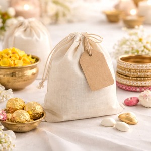 Top Demanded 100% Natural 4x5 Inch Cotton <b>Drawstring</b> <b>Bags</b> for Jewelry or Cosmetics and Travel Storage Use for Wholesale Supply - Product Image 4