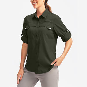 Camisetas de pesca estilo streetwear para mujer con logo personalizado, tela de poliéster y spandex, estilo casual. - Product Image 2