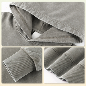 Sudadera Unisex Vintage con Estampado, 100% Algodón Grueso, Estilo Urbano, Holgada con Hombros Caídos, Diseño de Ladrillo Rojo - Product Image 3