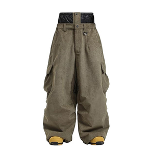 Custom Loose Hip Hop Ski Pants <b>Men</b> Winter Streetwear Baggy Cargo Trousers Breathable Multi Pocket Outdoor Wear - Product Image 1