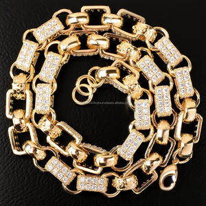 Collier Hip Hop en Argent Sterling 925 avec Chaîne Cubaine Sertie de Diamants Simulés Taille Ronde Brillante – Idéal pour Fêtes, Mariages et Anniversaires - Product Image 3