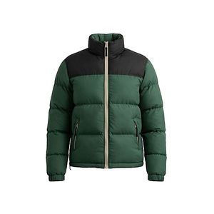 Hooded Quilted Waterproof <b>Bubble</b> Jacket Black Full Sleeve Winter Windproof Cotton Shell Knitted Fabric Polyester Filling Stand - Product Image 1