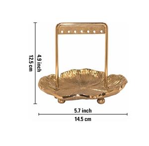 Encantador expositor de pendientes con panel de múltiples orificios, soporte para joyas, base de bandeja texturizada, organizador compacto y elegante para uso en tocador - Product Image 5