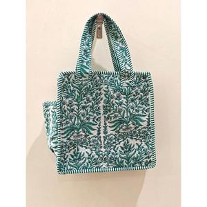 Sac fourre-tout mini en coton matelassé imprimé Ikat style bohème pour femme, petit sac à main fait main, sac de shopping indien, sac de transport quotidien - Product Image 2