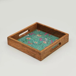 Bandeja de Servir de Madera Hecha a Mano, Plato de Madera Natural para Té, Café, Desayuno y Aperitivos - Product Image 5