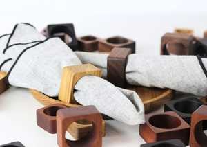 <b>Wooden</b> Napkin Rings-Classic Design Eco-Friendly Dining Accessories for Home Restaurant Cafe & Hotel Tableware-Party Use - Product Image 3