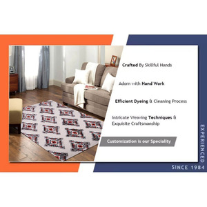 Alfombra de interior tejida bordada con patrón geométrico colorido, estilo Kilim de algodón rectangular para dormitorio, cocina, oficina, a la venta - Product Image 6