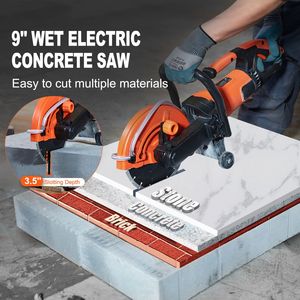 Sega Elettrica per Calcestruzzo a Disco Umido/Secco da 1800 W, 9 Pollici, Profondità di Taglio 3,5 cm, per Applicazioni su Metallo, Acqua Inclusa - Product Image 2