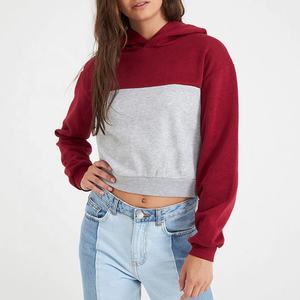 Sudadera Corta de Felpa de Algodón para Mujer, con Logotipo Personalizado, Impresión en Dos Colores, Antiencogimiento, Sudadera de Invierno con Logotipo Frontal - Product Image 3