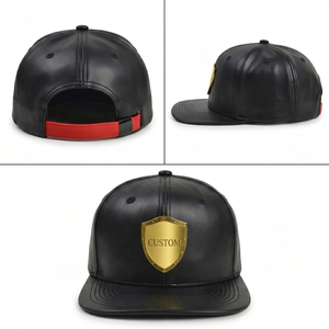 Casquette de luxe personnalisée en toile noire structurée avec logo brodé 3D doré, à œillets, pour extérieur, style streetwear unisexe, vente en gros, OEM ODM, haute qualité - Product Image 2