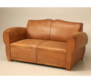 Sofá de Cuero de 2 Plazas Estilo Indio Premium, Muebles Modernos para Sala de Estar, Cómodo Sofá Tapizado Marrón con Madera Sólida - Product Image 2