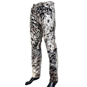 Pantalon en cuir de vachette naturel personnalisé, coupe régulière, haute qualité, streetwear, taille haute, style motard, pour hommes et femmes - Product Image 1