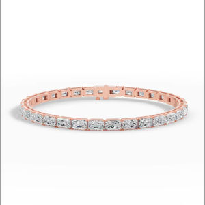 Bracelet tennis en diamant de laboratoire taille émeraude, or massif 10K, vente en gros, fabricant OEM, bijoux de qualité export - Product Image 1