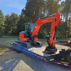 Mini-excavatrice KX018-4 orange sur chenilles en bon état de marche avec godet et lame, moteur 110 kW, garantie 1 an - Product Image 5