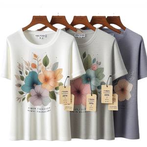 Confortable surdimensionné imprimé col rond manches courtes T-Shirts décontracté grande taille Jersey tissu séchage rapide Anti-boulochage respirant ample - Product Image 4