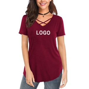 Venta al por mayor buen precio mujeres camisetas moda elegante señoras Casual Street Wear Top camisas logotipo personalizado impresión camisa - Product Image 5