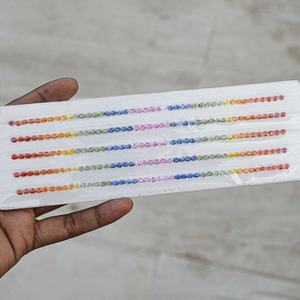 3x5mm Naturel Multi Saphir Facettes Forme Ovale Bande de Pierres Précieuses Libres Certifié Saphir Arc-en-ciel Parure de Bijoux Grossiste - Product Image 3