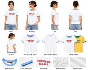 T-shirt femme en polyester teint en fil et coton, style Ringer, collection été 2026, en coton écologique - Product Image 5