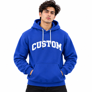 Sudaderas con capucha para hombre, 100% algodón, con texto personalizado en el pecho, diseño liso, cuello con capucha, mangas largas, estilo casual urbano. - Product Image 3