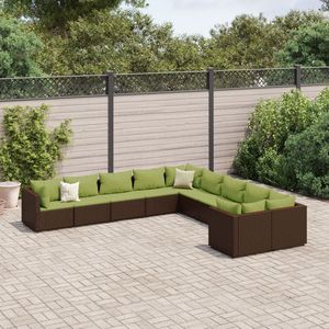 Ensemble de 10 canapés de jardin bruns élégants pour l'extérieur - Product Image 1