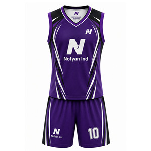 Conjunto de Uniforme de Baloncesto Morado de Diseño Personalizado, Fabricante de Ropa Deportiva para Equipos, Jersey y Pantalones Cortos Sublimados OEM ODM, Nofyan Ind Uniforms - Product Image 2