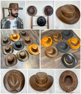 Sombrero de Vaquero de Cuero Genuino de Grano Completo Hecho a Medida, Estilo Occidental Personalizado, con Banda Trenzada de Cuero Real para Unisex - Product Image 2