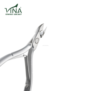 Cortacutículas Semicurvo de Acero Inoxidable Gris VNC-06-GC, Herramienta Profesional para el Cuidado de las Uñas con Mango Largo y Curvo - Product Image 3