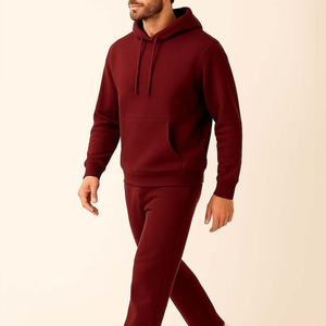 Nouvel ensemble de survêtement chaud d'hiver pour hommes, couleur unie, qualité supérieure, personnalisable - Product Image 3